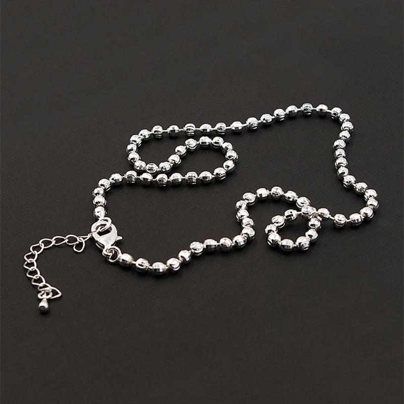 Simple Faceted Ball Chain Necklace