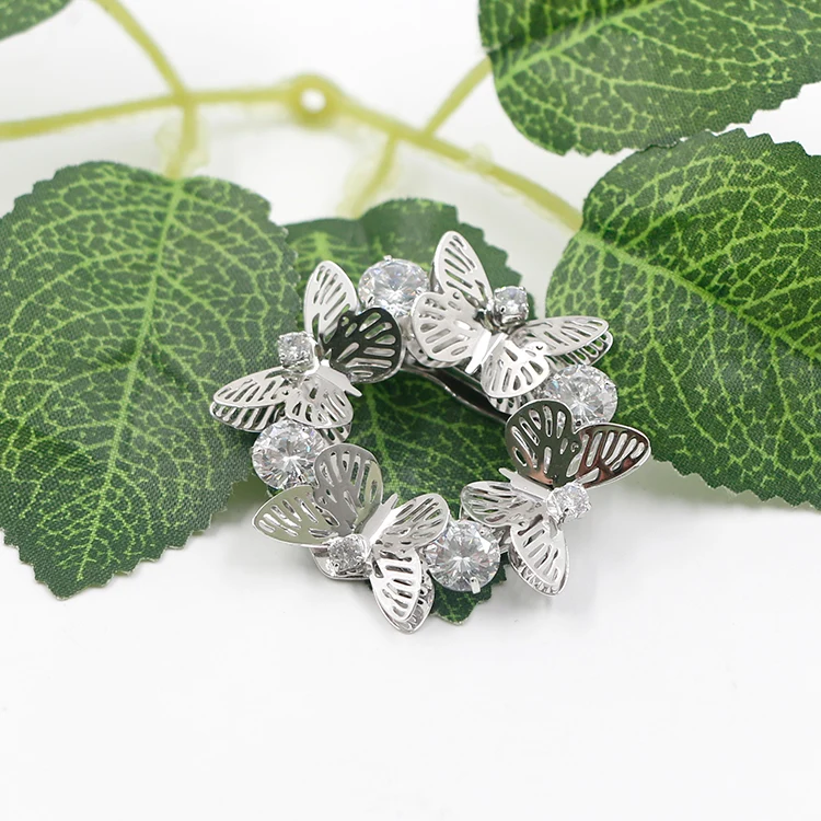 Butterfly Scarf Button Brooch