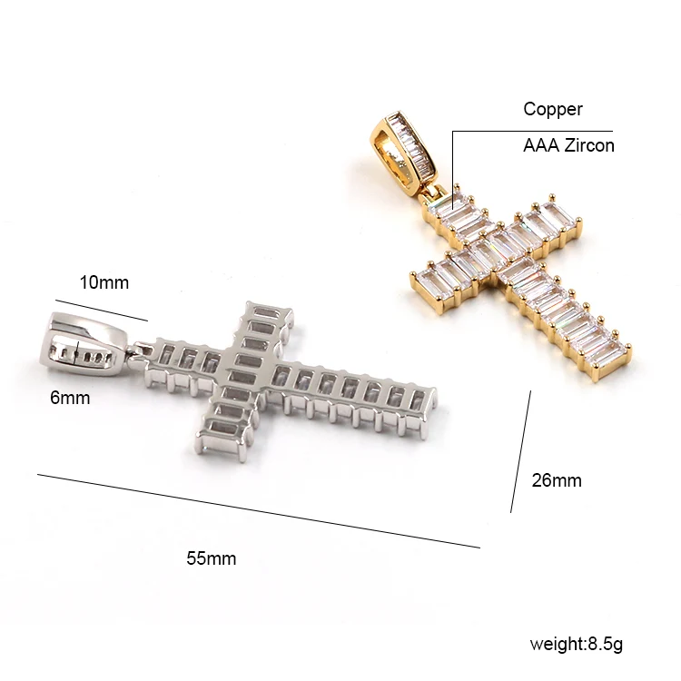 Cross Zircon Copper Pendant