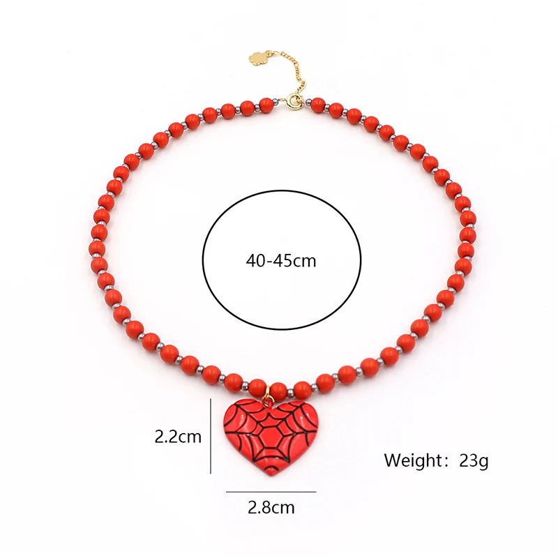 Red Spider Heart Necklace