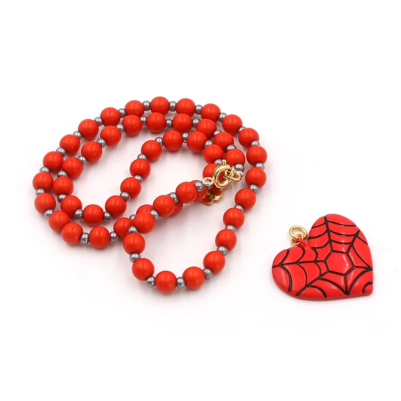 Red Spider Heart Necklace