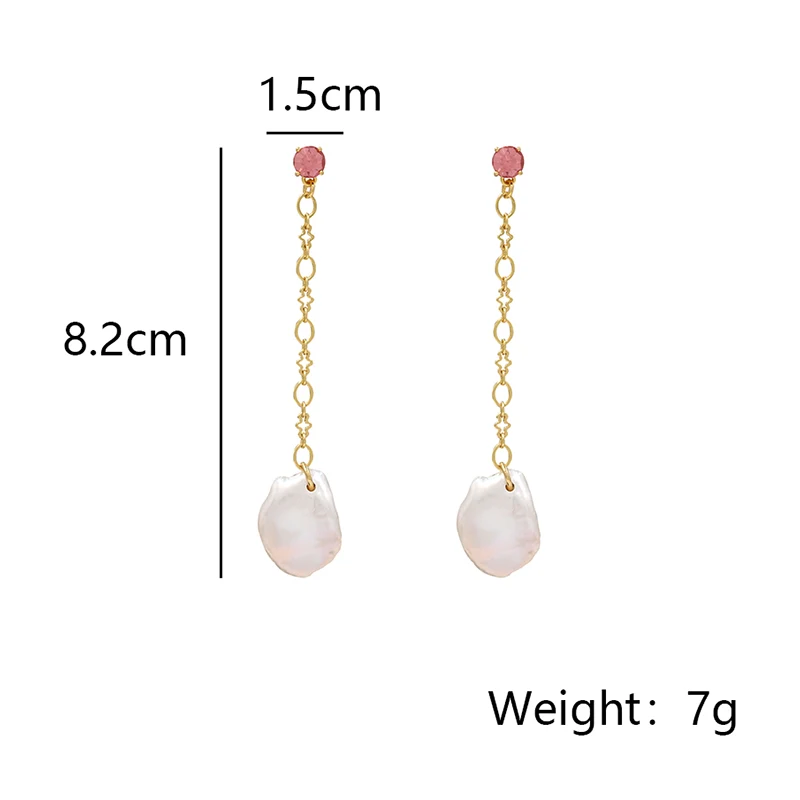 Long Baroque Pearl Pendant Earrings