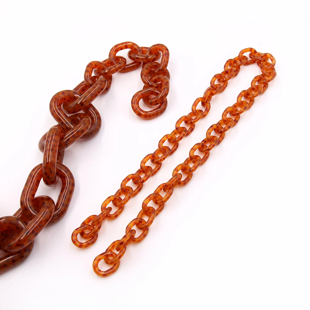 Amber Tortoise Shell Acetate Plate Double Chain