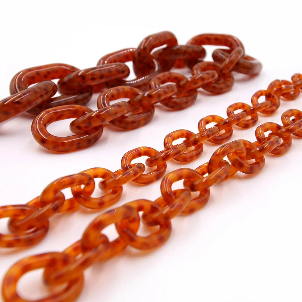 Amber Tortoise Shell Acetate Plate Double Chain